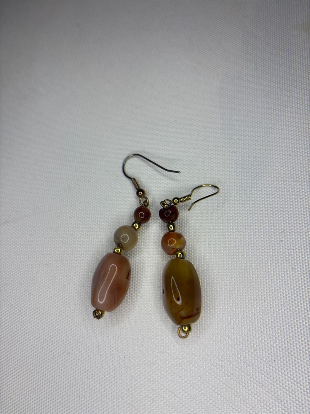 imperfectly perfect Amber Mookite Jasper stone earrings